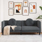 3-seater sofa Fabric Black 220x77x82 cm