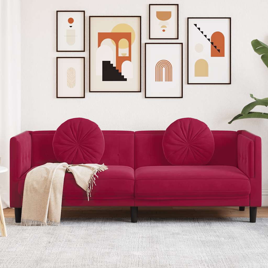 Sofá de 3 lugares Tecido Preto 220x77x82 cm
