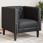 Sillón Chesterfield de cuero artificial blanco crema