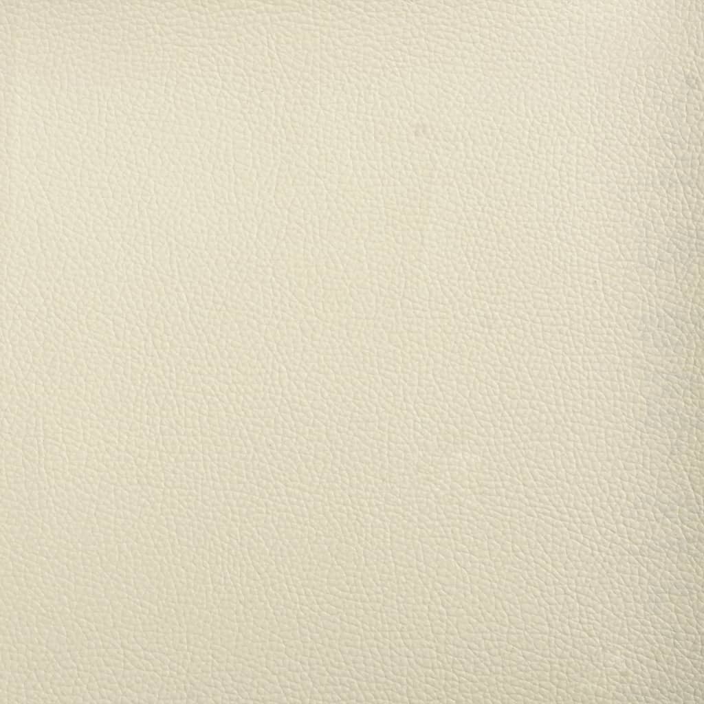 Sillón Chesterfield de cuero artificial blanco crema