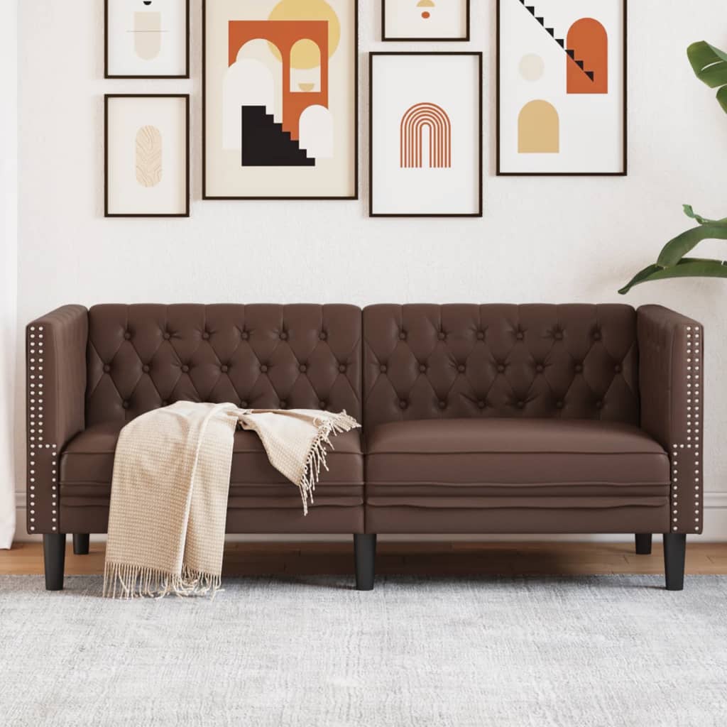 2-seater Chesterfield sofa with yellow velvet cushions
