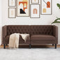 Sofá Chesterfield 2 plazas con cojines terciopelo amarillo