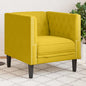 Sillón Chesterfield de cuero artificial blanco crema