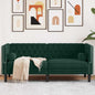Sofá Chesterfield 2 plazas con cojines terciopelo amarillo