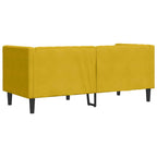 Sofá Chesterfield 2 plazas con cojines terciopelo amarillo