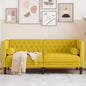 Sofá Chesterfield 2 plazas con cojines terciopelo amarillo