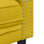 Sofá Chesterfield 3 plazas con cojines terciopelo amarillo