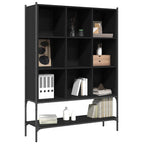 Estantería de madera de ingeniería negra 102x30x141,5 cm