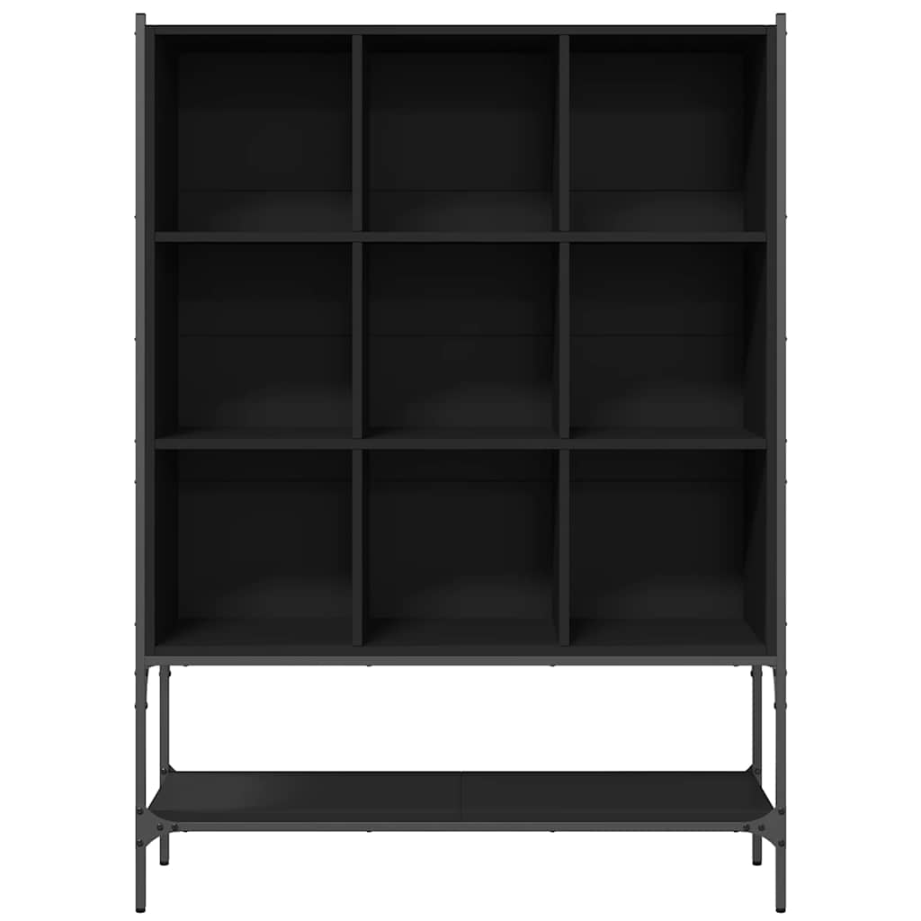 Estantería de madera de ingeniería negra 102x30x141,5 cm