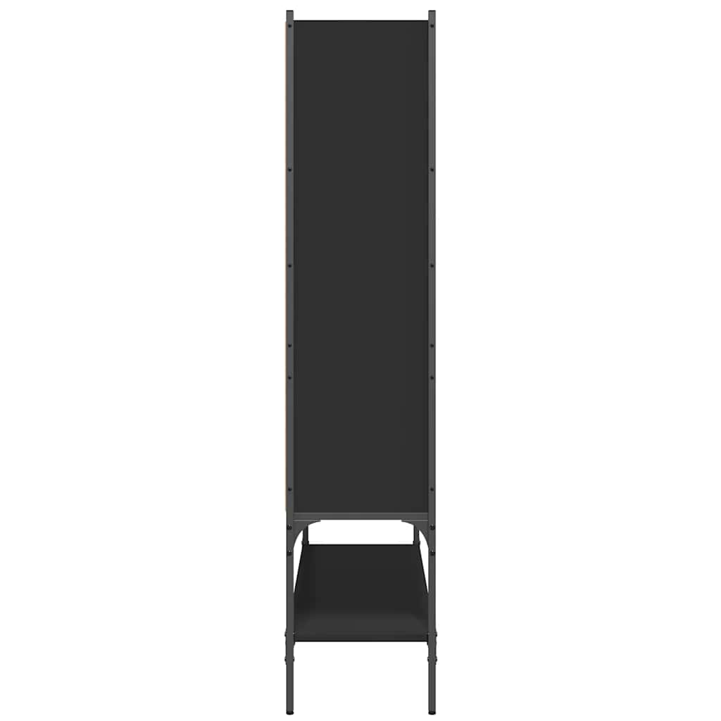 Estantería de madera de ingeniería negra 102x30x141,5 cm