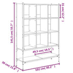 Estantería de madera de ingeniería negra 102x30x141,5 cm