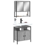 Set de mueble de baño 2 piezas cerámica y madera de ingeniería