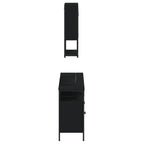 Juego de muebles de baño 3 pzas madera contrachapada negro