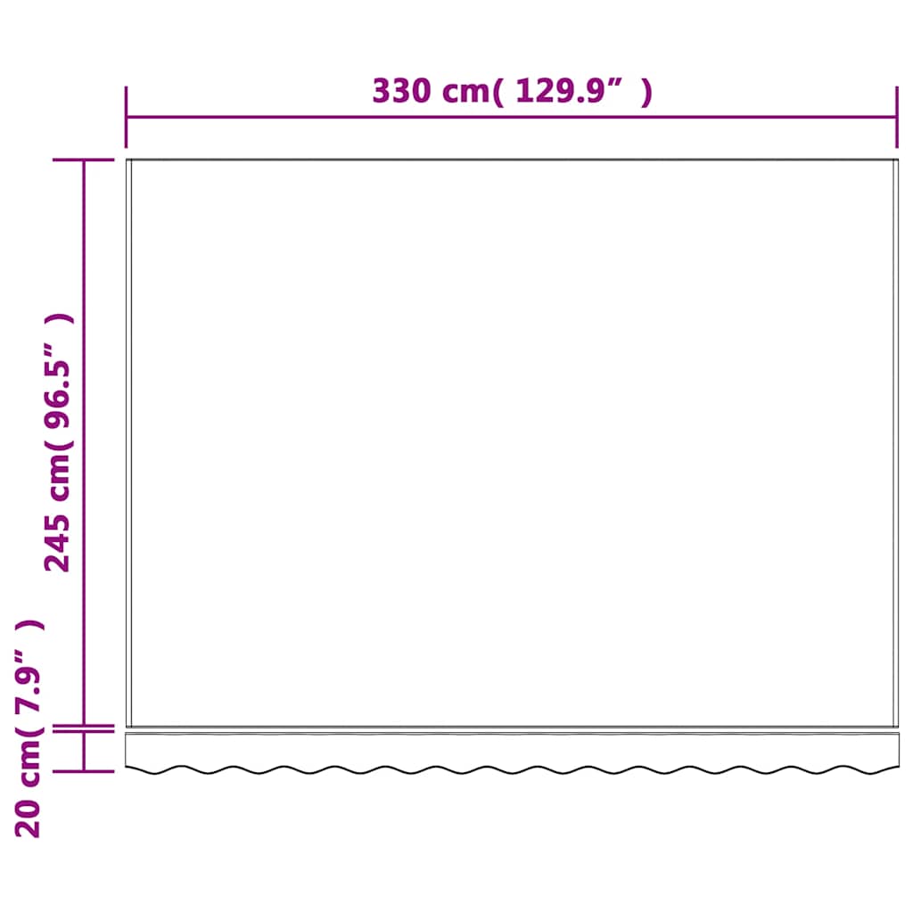 Tela de repuesto de toldo rayas de colores 3,5x2,5 m