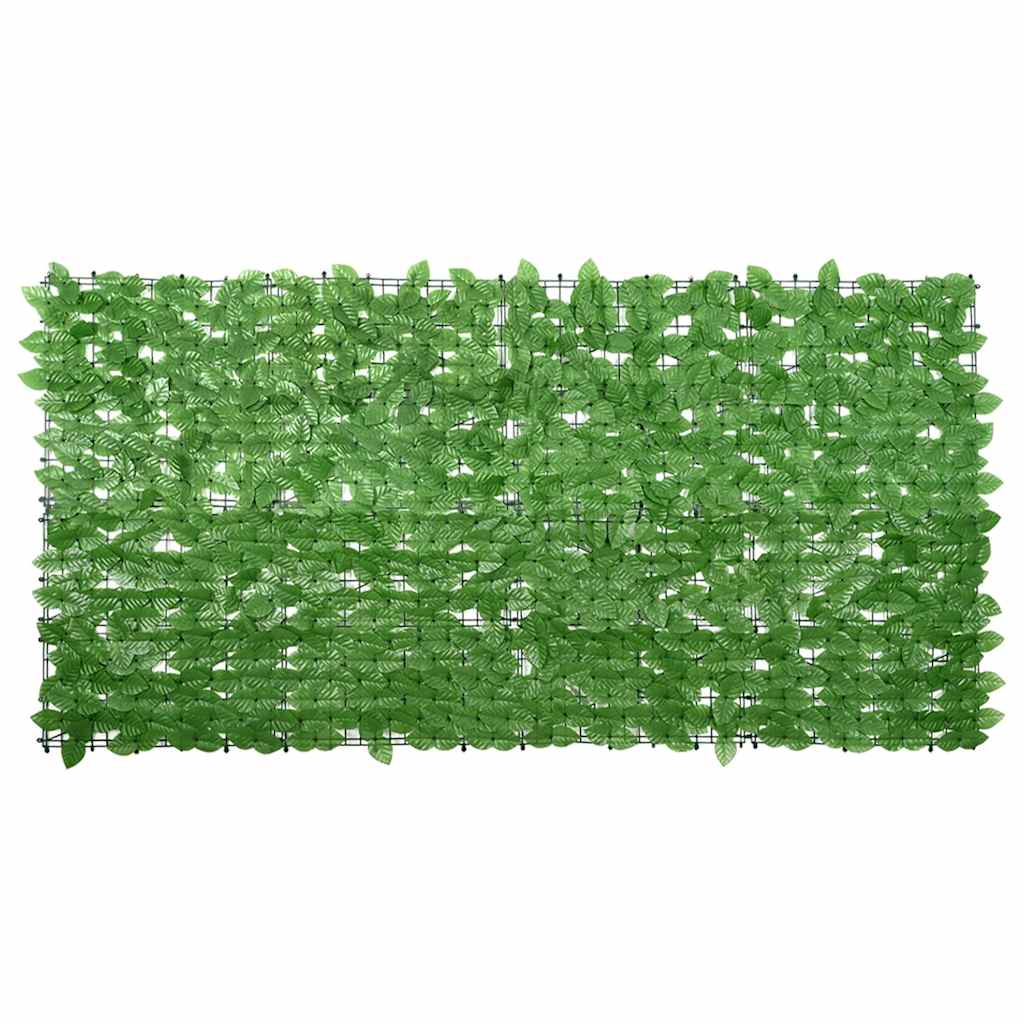 Pantalla de balcón de hojas verde 200x100 cm