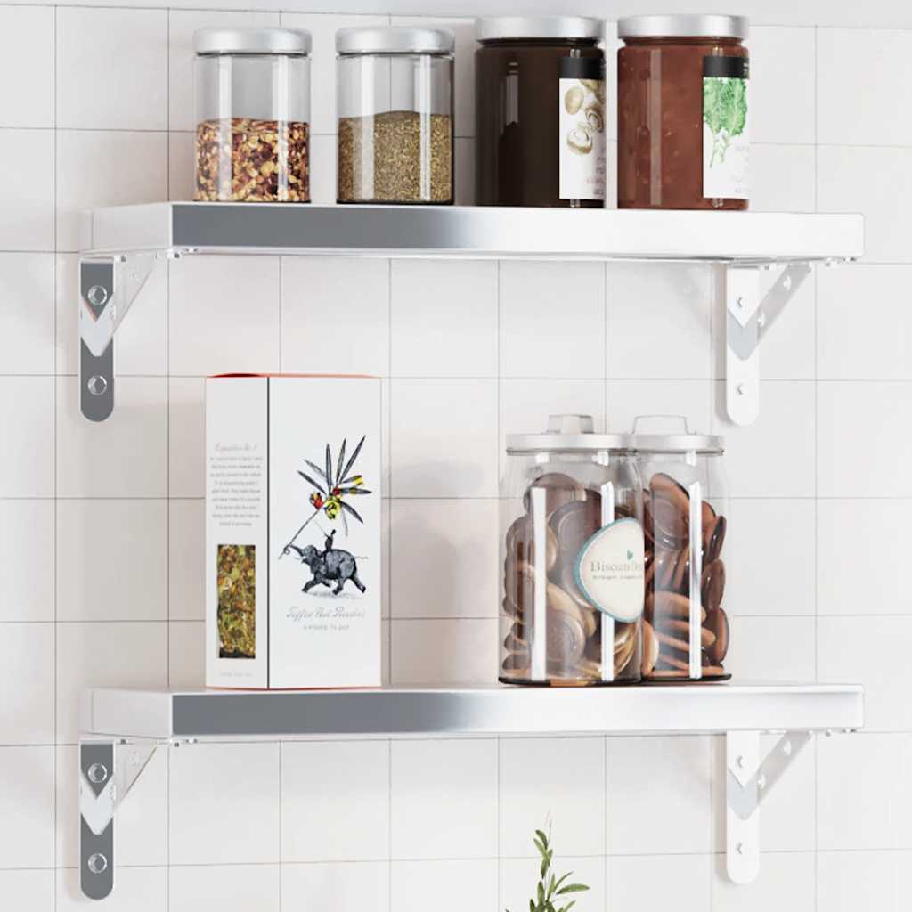 Shelf brackets 4 pcs stainless steel 23.5x2.5x15.5 cm