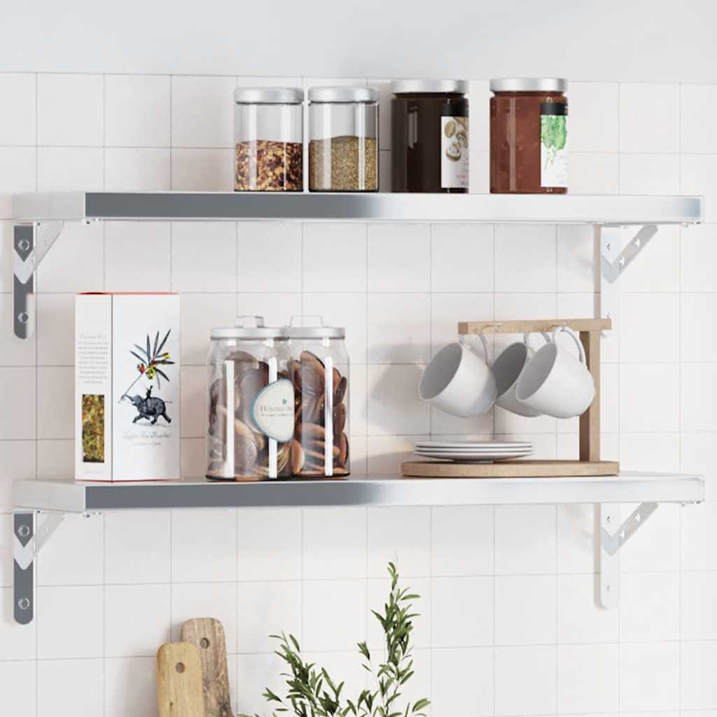 Shelf brackets 4 pcs stainless steel 23.5x2.5x15.5 cm