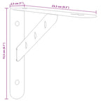 Soportes de estante 4 uds acero inoxidable 23,5x2,5x15,5 cm