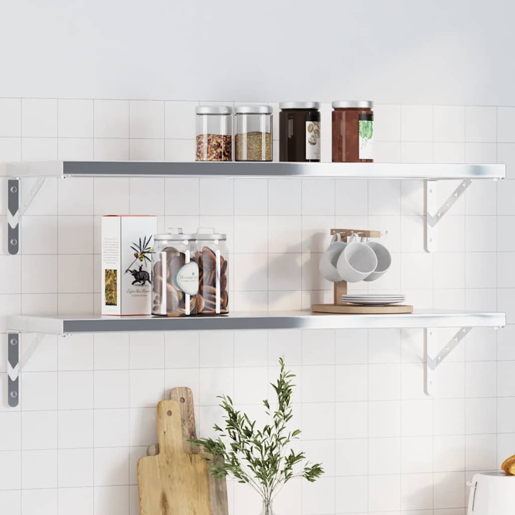 Shelf brackets 4 pcs stainless steel 23.5x2.5x15.5 cm