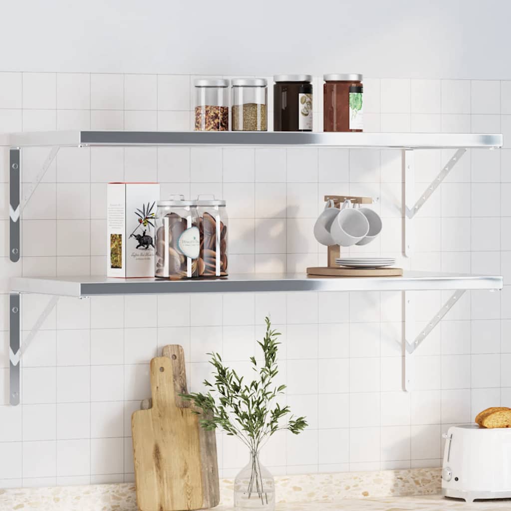 Shelf brackets 4 pcs stainless steel 23.5x2.5x15.5 cm