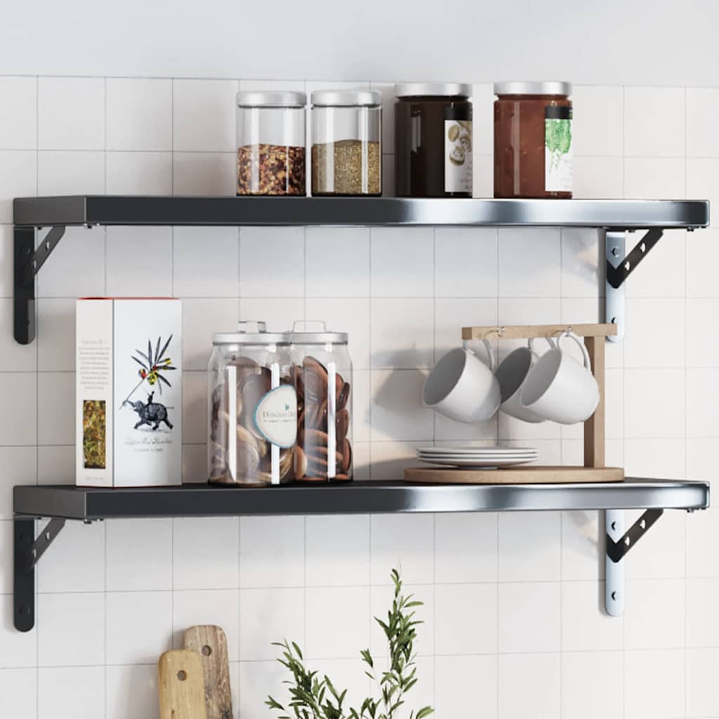 Shelf brackets 4 pcs stainless steel 23.5x2.5x15.5 cm