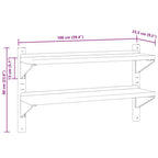 Estante de pared acero inoxidable plateado 100x23,5x60 cm