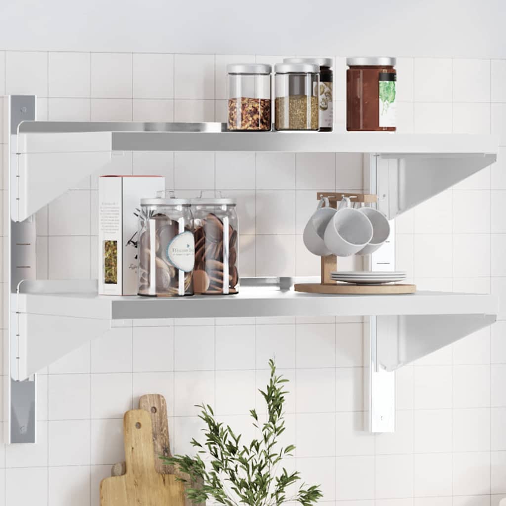 Estante de pared acero inoxidable plateado 100x23,5x60 cm