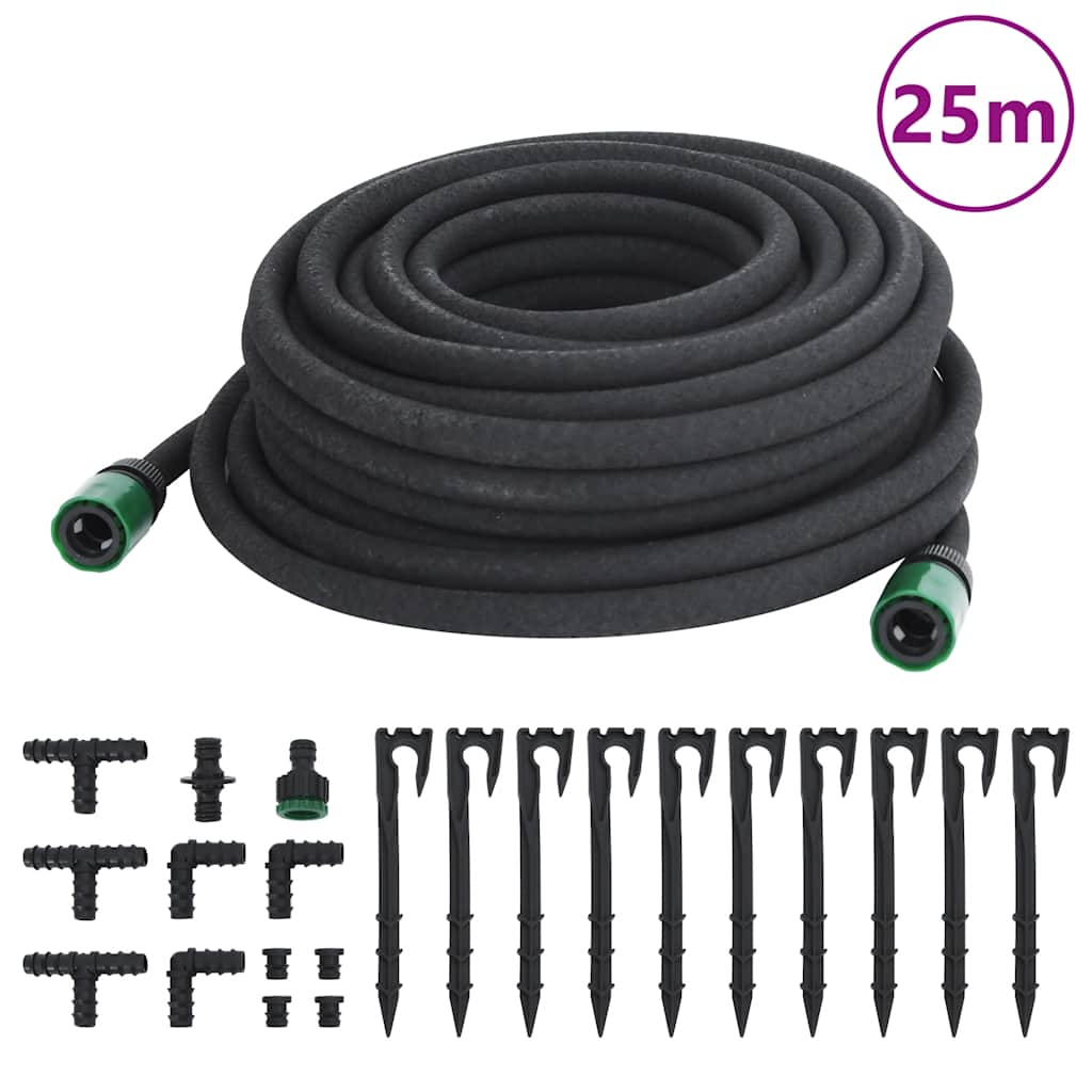 Porous garden hose, black rubber, 16 mm, 10 m