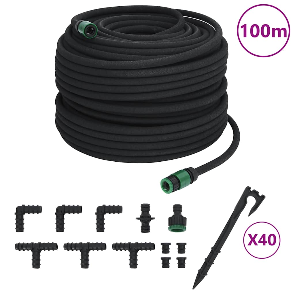 Porous garden hose, black rubber, 16 mm, 10 m