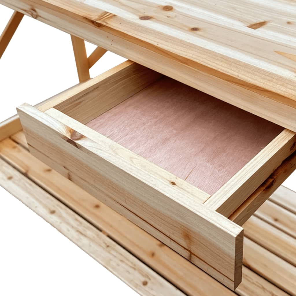 Banco para macetas con enrejado de madera maciza de abeto