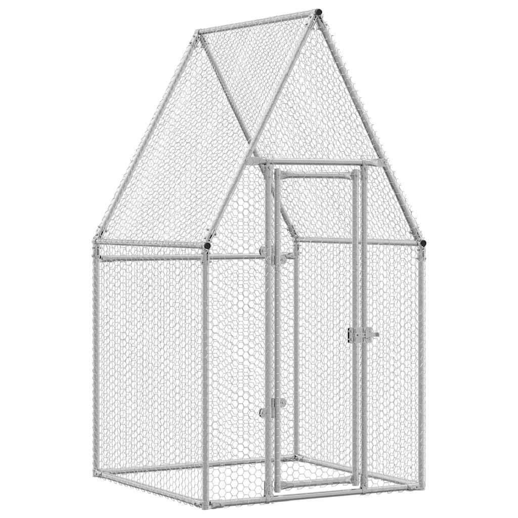 Jaula para gallinas acero galvanizado plateado 100x100x190 cm