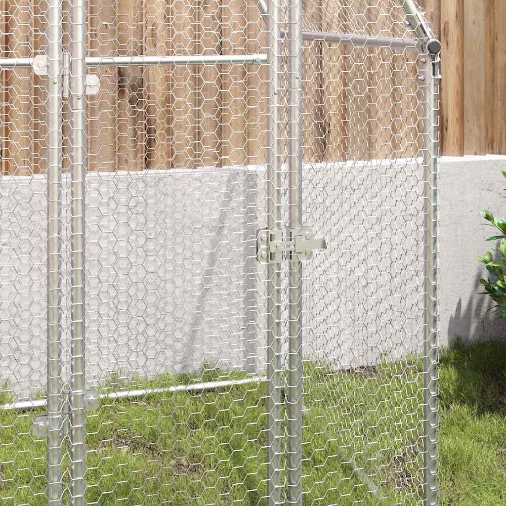 Jaula para gallinas acero galvanizado plateado 100x100x190 cm