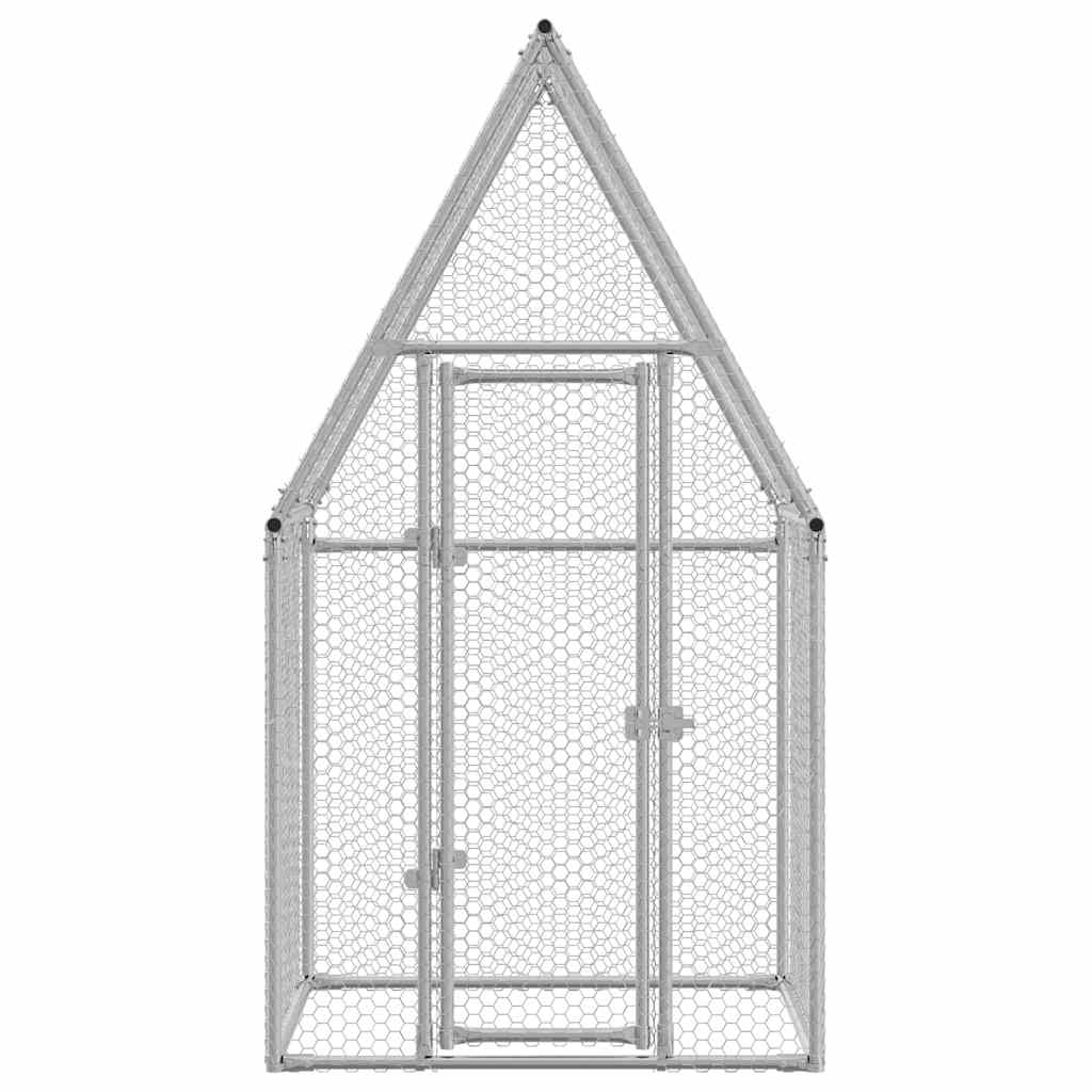 Jaula para gallinas acero galvanizado plateado 100x100x190 cm