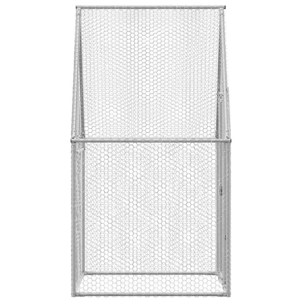 Jaula para gallinas acero galvanizado plateado 100x100x190 cm