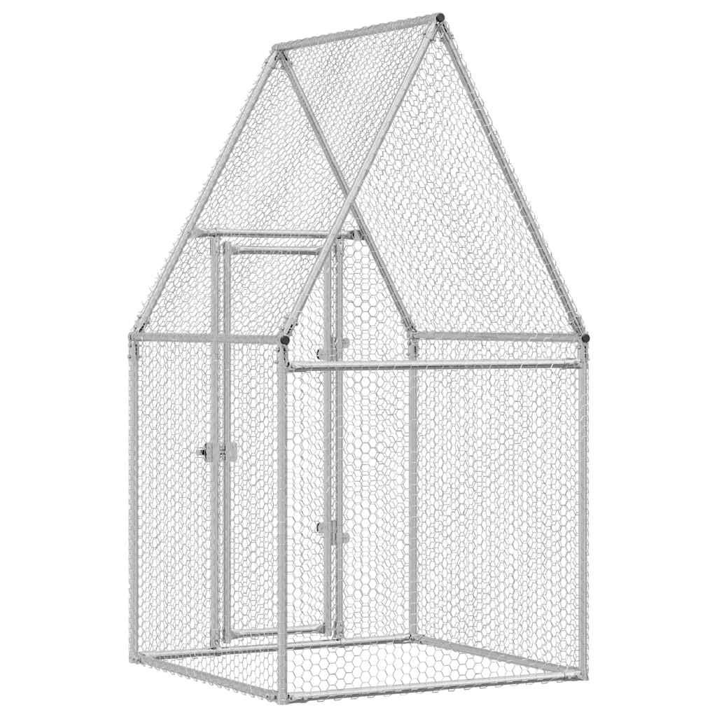 Jaula para gallinas acero galvanizado plateado 100x100x190 cm