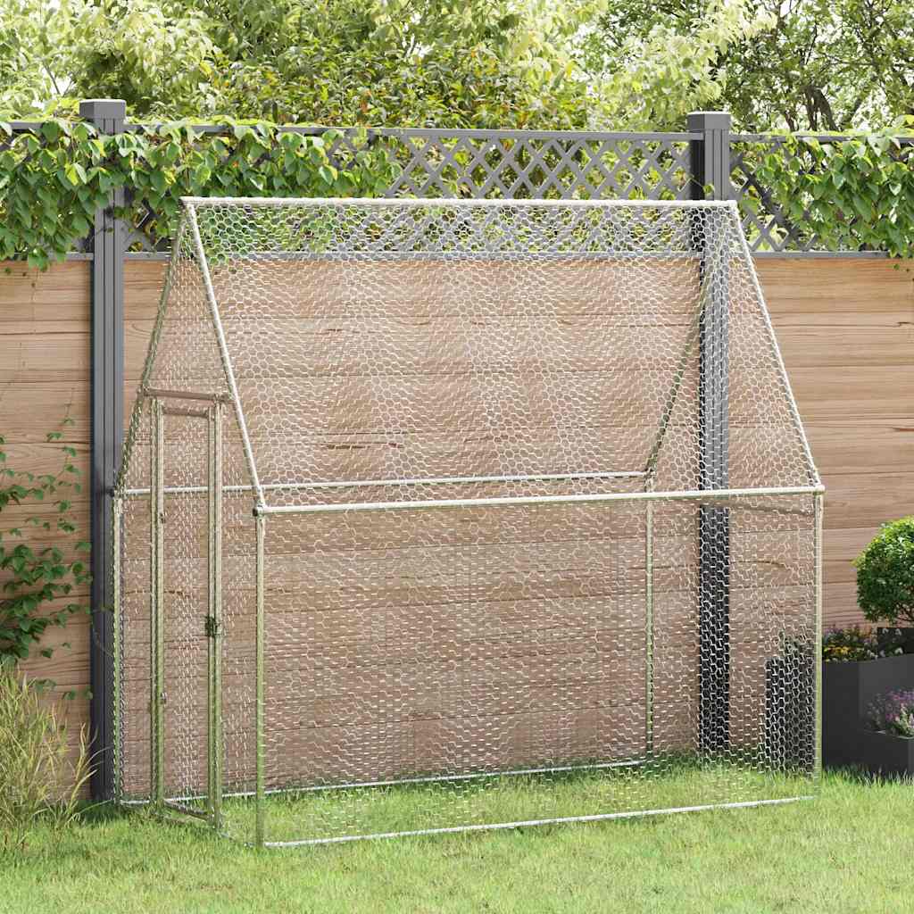 Galvanized steel chicken coop, silver, 100x100x190 cm