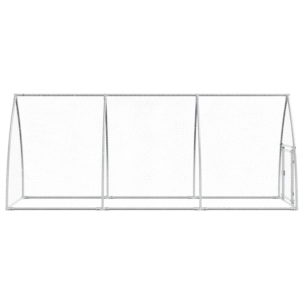 Jaula para gallinas acero galvanizado plateado 300x105x120 cm