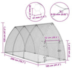 Jaula para gallinas acero galvanizado plateado 300x105x120 cm