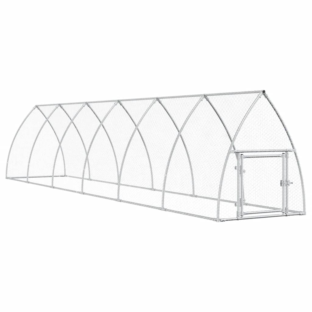 Jaula para gallinas acero galvanizado plateado 600x105x120 cm