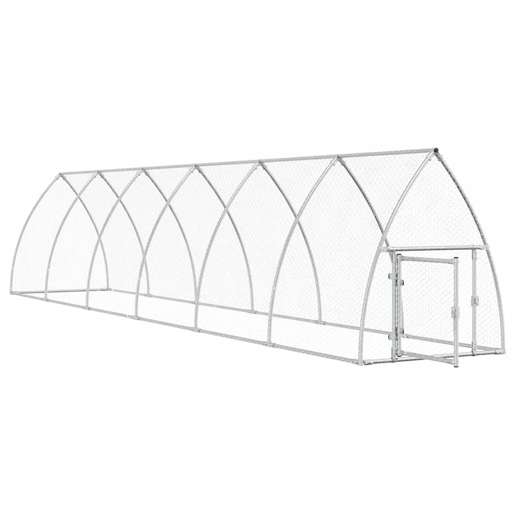 Jaula para gallinas acero galvanizado plateado 600x105x120 cm