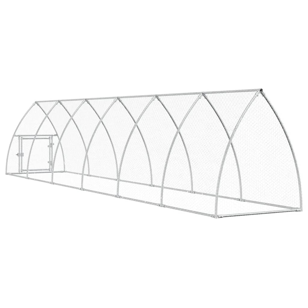 Jaula para gallinas acero galvanizado plateado 600x105x120 cm