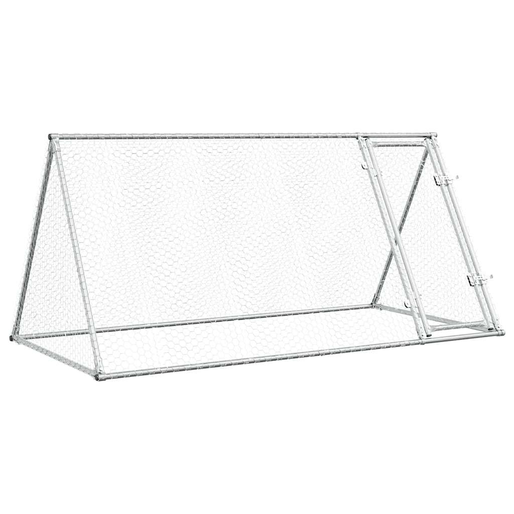 Jaula para gallinas acero galvanizado plateado 200x105x91 cm