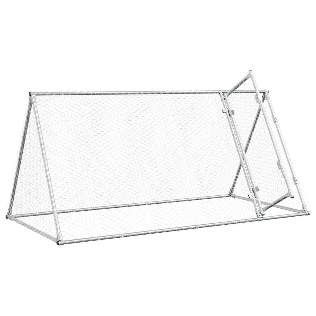 Jaula para gallinas acero galvanizado plateado 200x105x91 cm