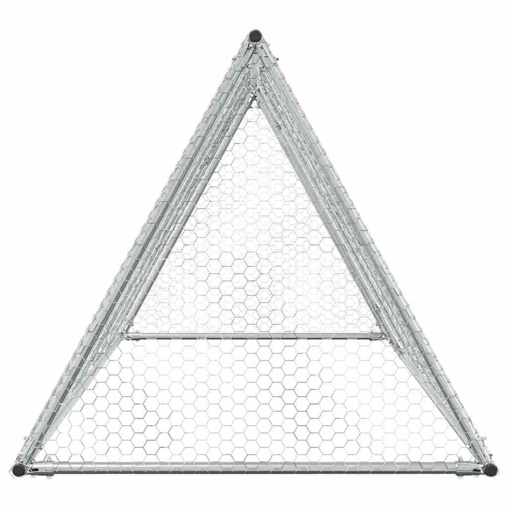 Jaula para gallinas acero galvanizado plateado 200x105x91 cm