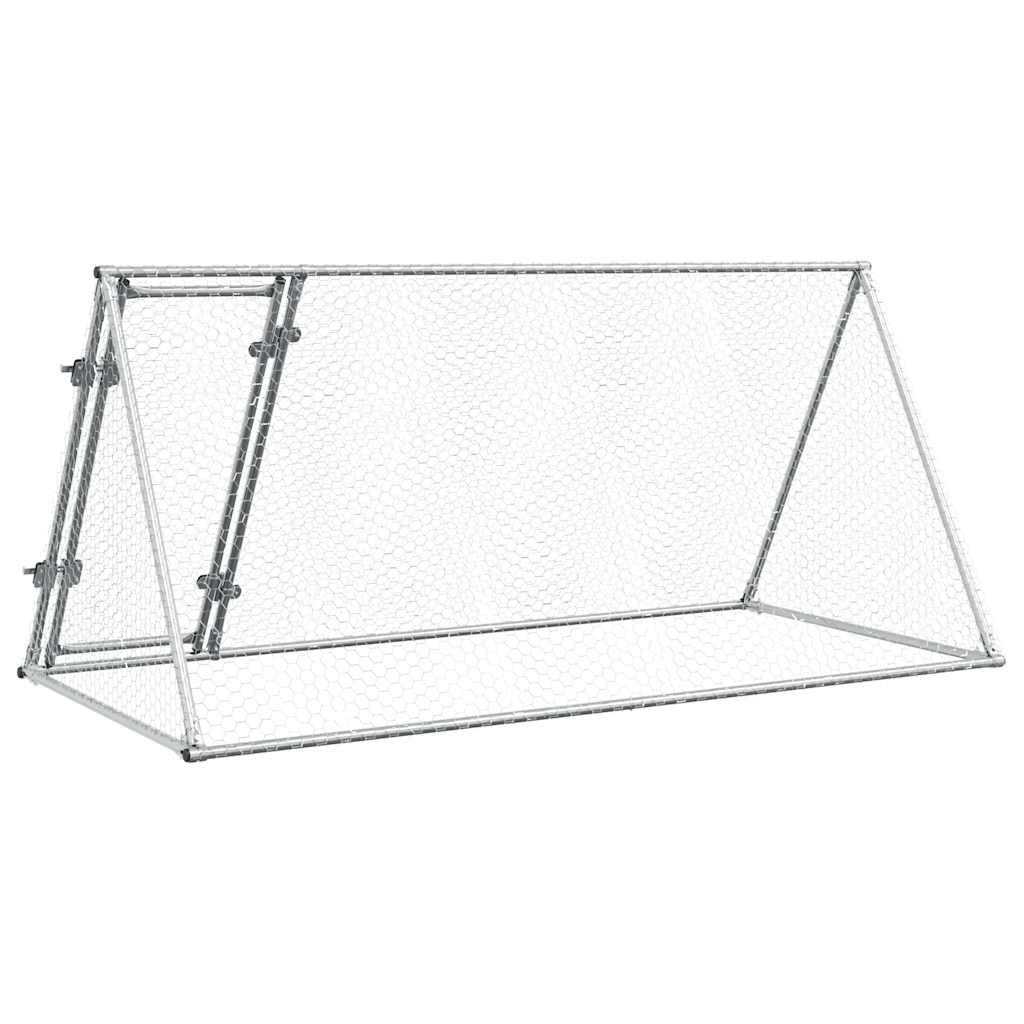 Jaula para gallinas acero galvanizado plateado 200x105x91 cm