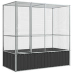 Pajarera de acero color plateado 210,5x107x212 m