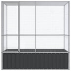 Pajarera de acero color plateado 210,5x107x212 m