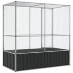 Pajarera de acero color plateado 210,5x107x212 m