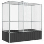 Pajarera de acero color plateado 210,5x107x212 m