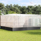 Pajarera de acero color plateado 210,5x107x212 m